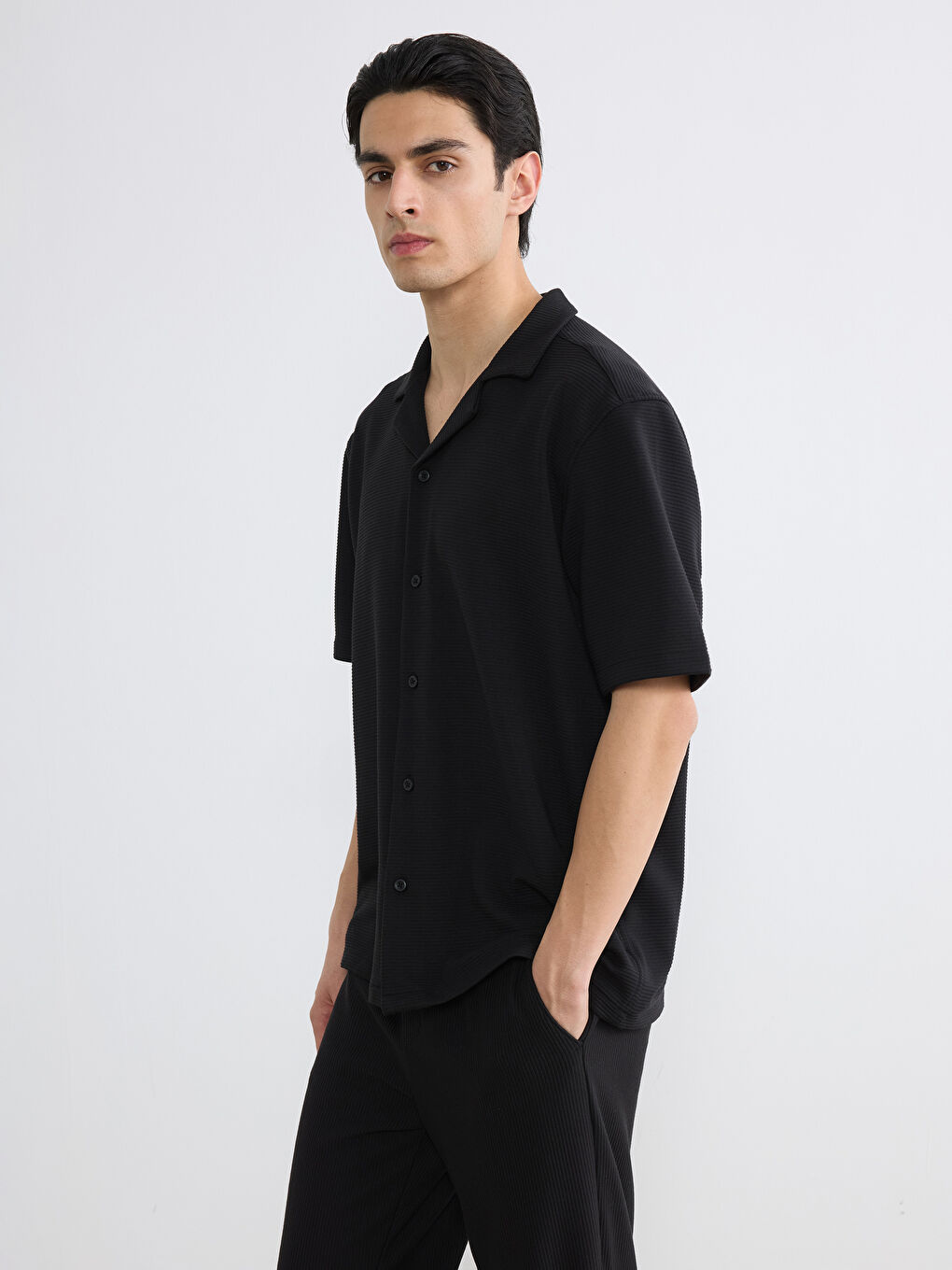 Regular Fit Resort Neck Men's Shirt