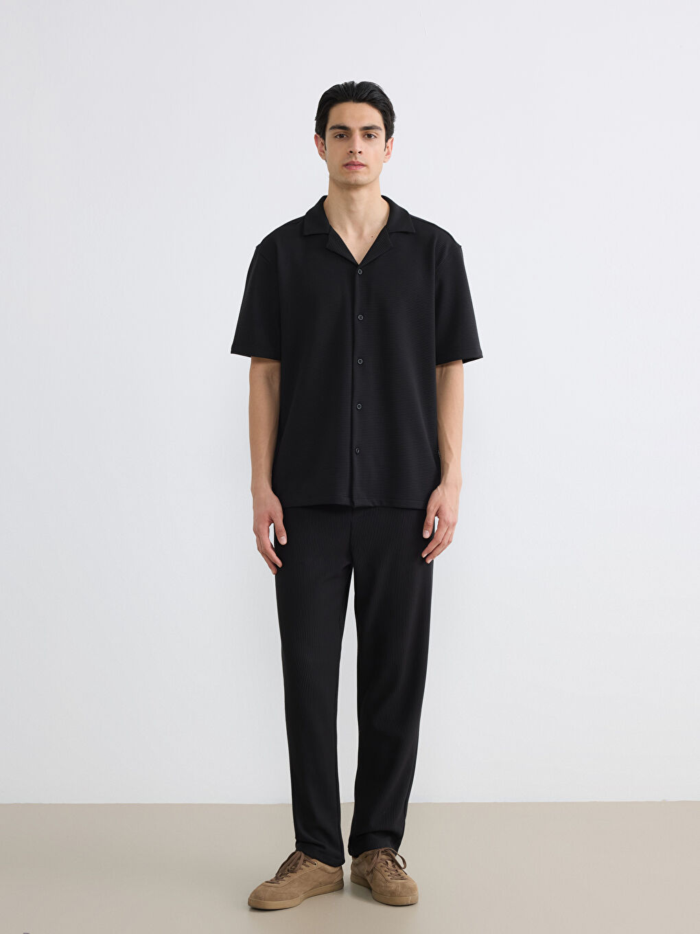 Regular Fit Resort Neck Men's Shirt-2