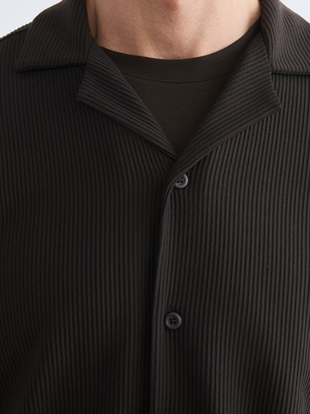 Kahverengi Regular Fit Resort Yaka Erkek Gömlek-2