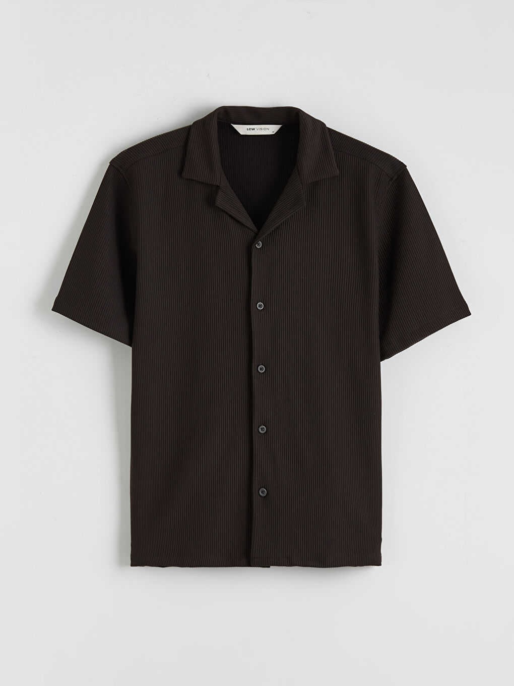 Kahverengi Regular Fit Resort Yaka Erkek Gömlek-4