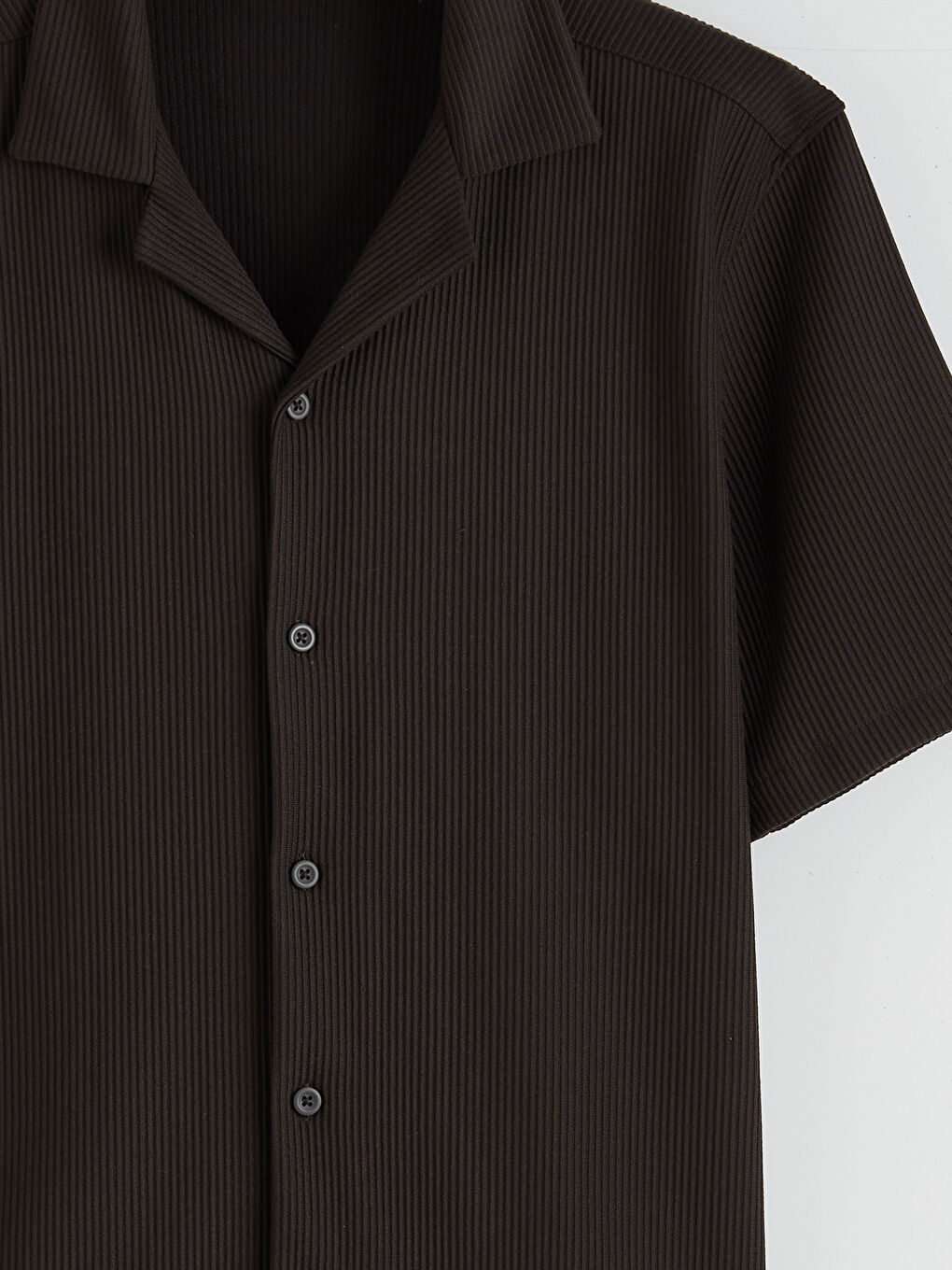 Kahverengi Regular Fit Resort Yaka Erkek Gömlek-5