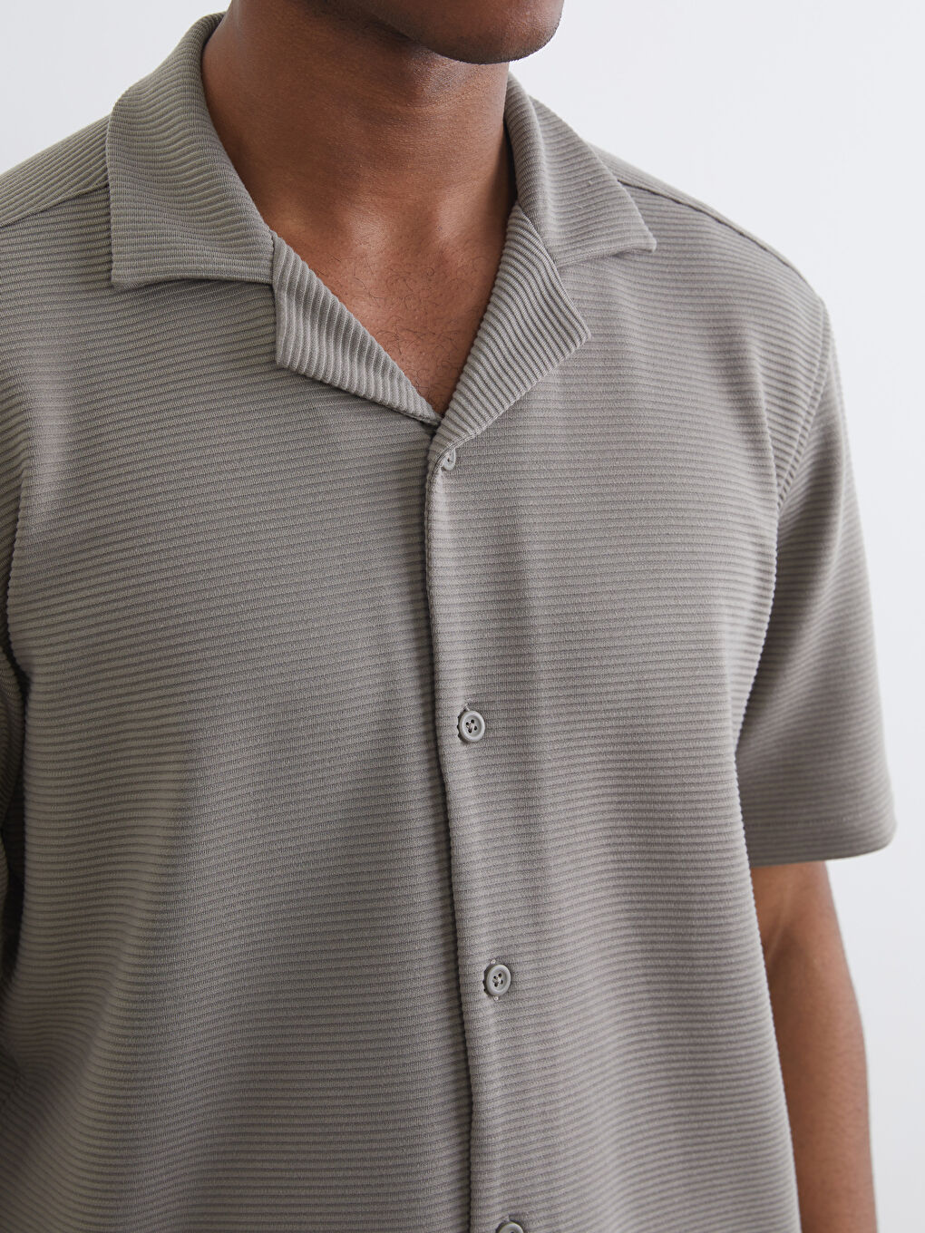 Yeşil Regular Fit Resort Yaka Erkek Gömlek-2