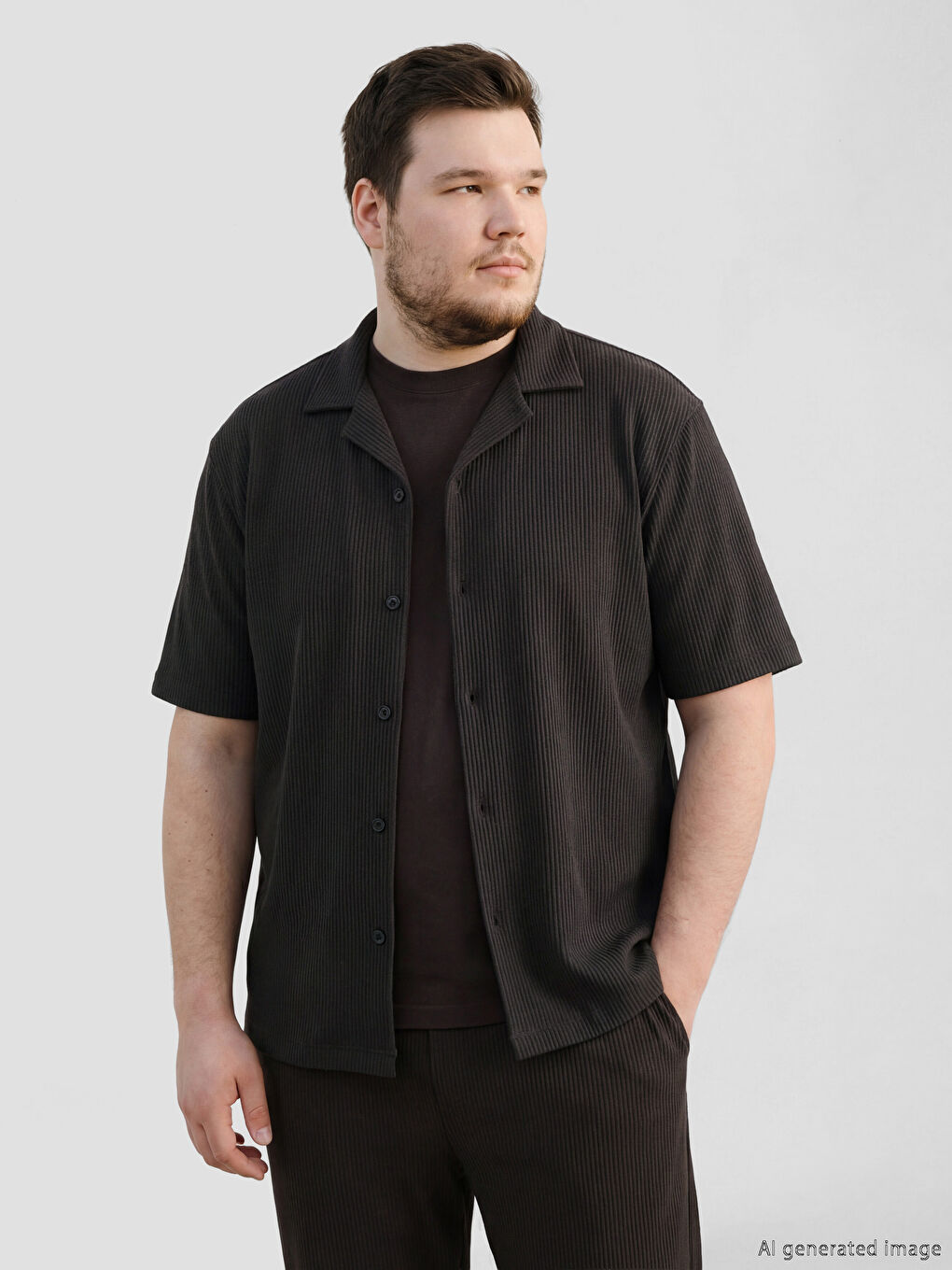 Regular Fit Resort Neck Men's Shirt-1