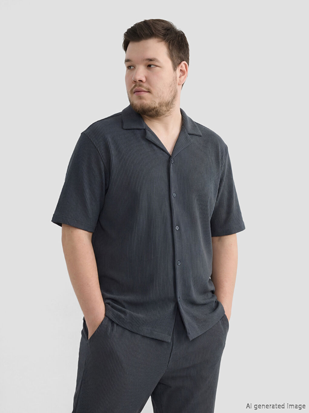 Regular Fit Resort Neck Men's Shirt-1