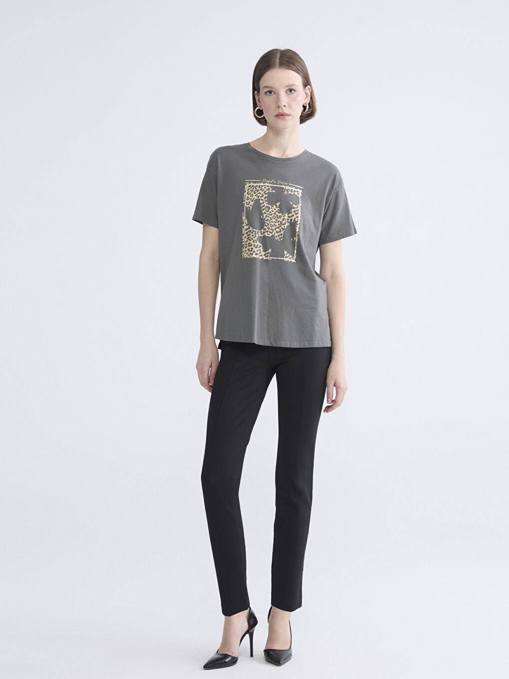 Әйелдер сұр Футболка-1