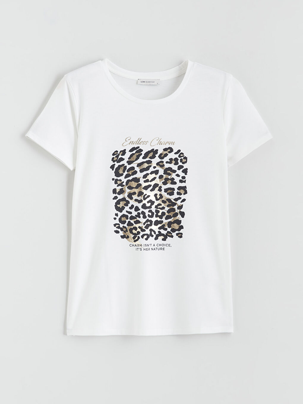 Leopard Print Crew Neck Tee-4