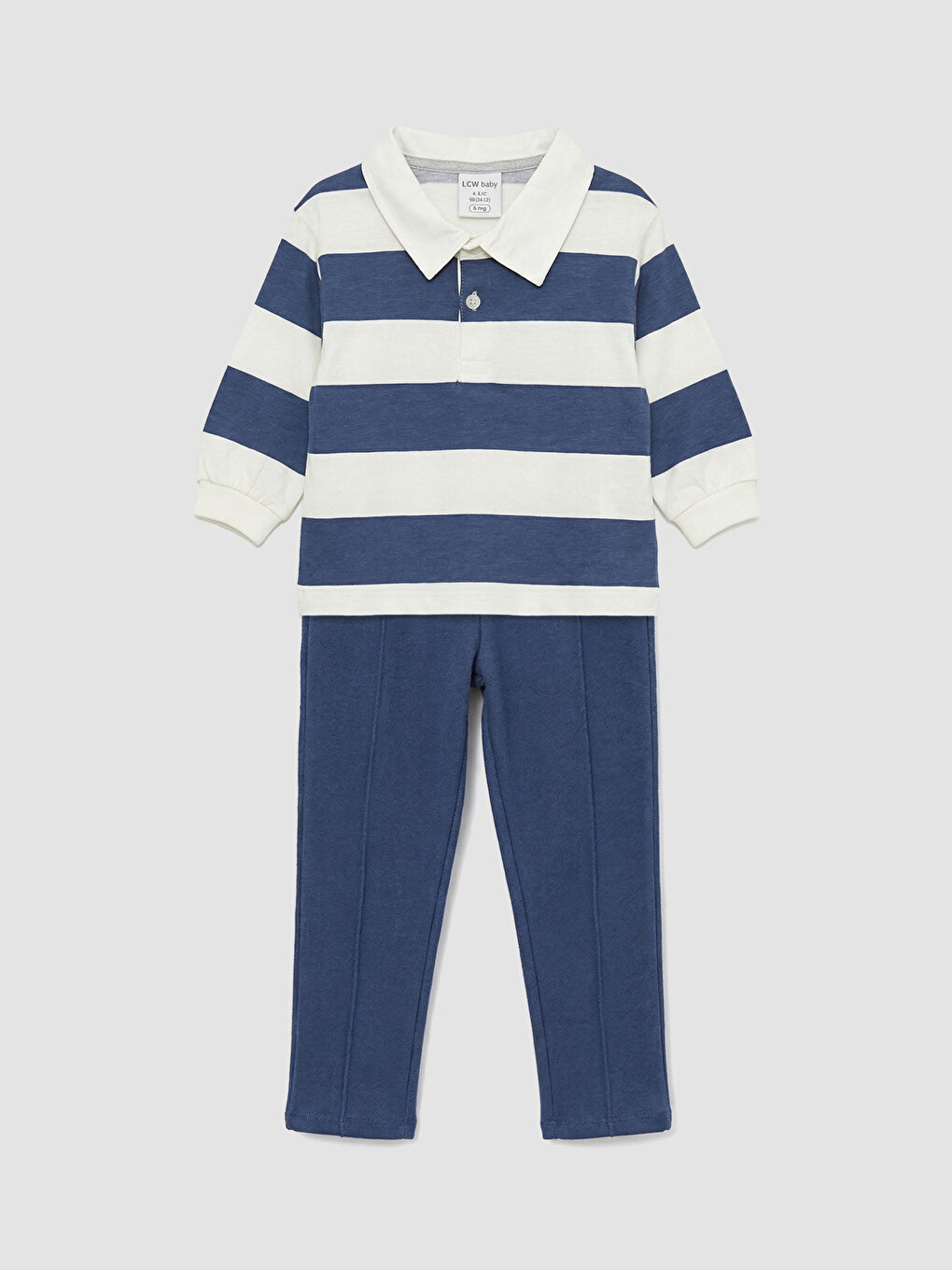Ekru Erkek Bebek Polo Yaka Tişört ve Pantolon