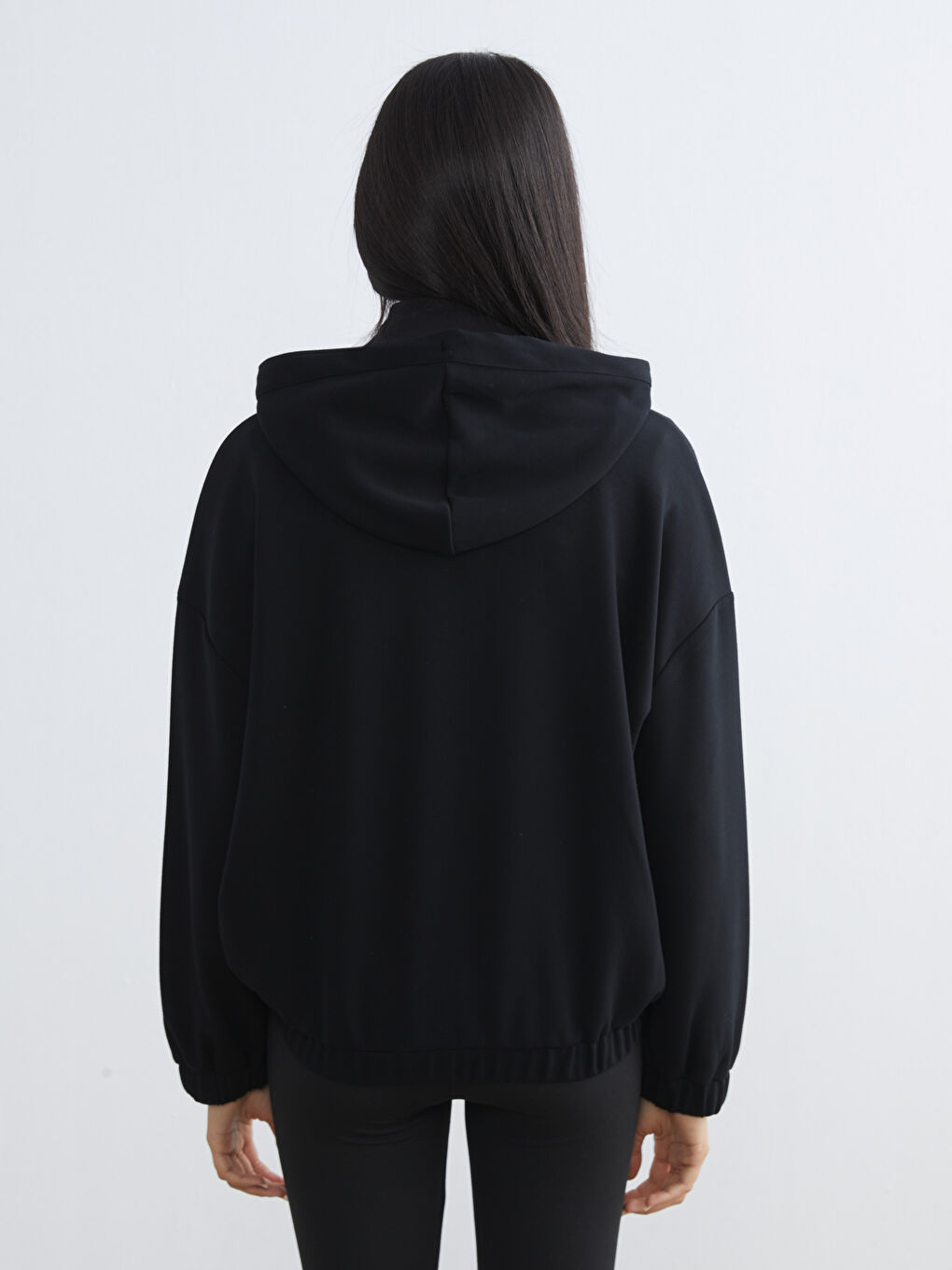 CRNA Dukserica sa rajsferšlusom Žena-3