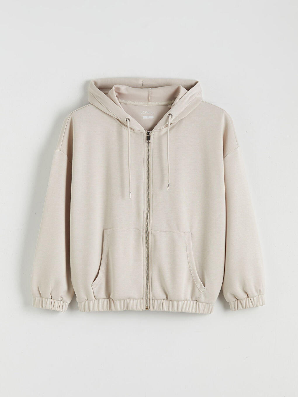 Woman BEIGE Zip-Up Sweatshirt-4
