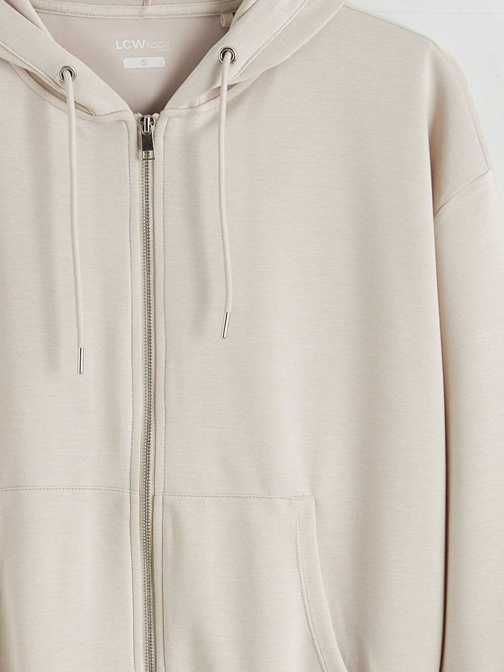 Woman BEIGE Zip-Up Sweatshirt-5