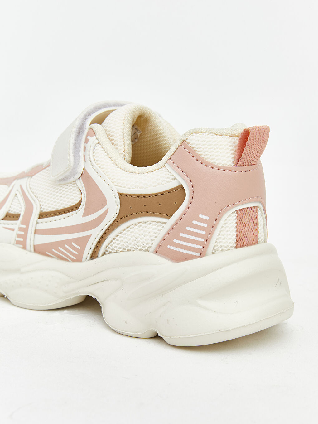 Bej Bağcık ve Cırt Cırtlı Kız Bebek Spor Ayakkabı-4