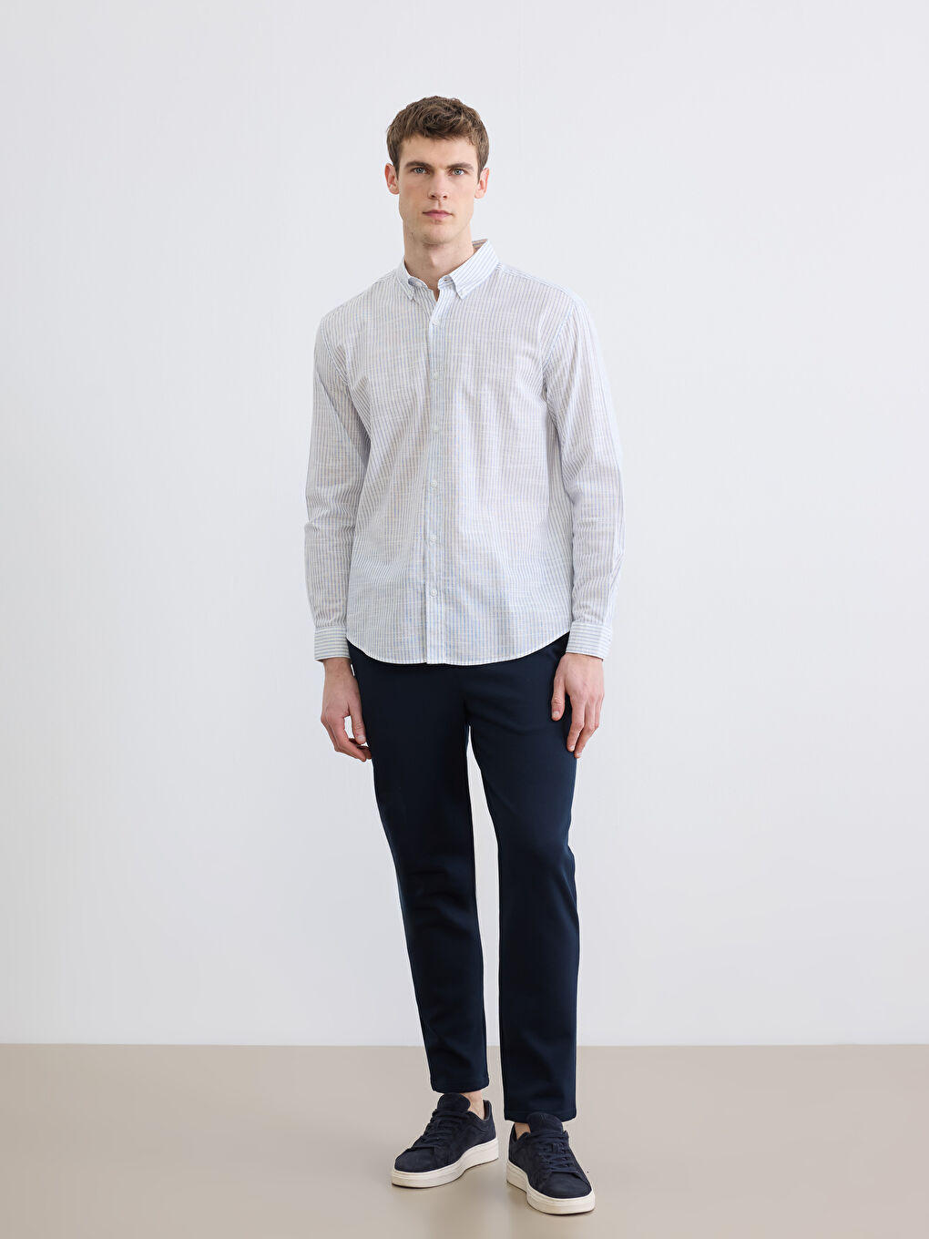 Regular Fit Linen Look Men's Shirt-1