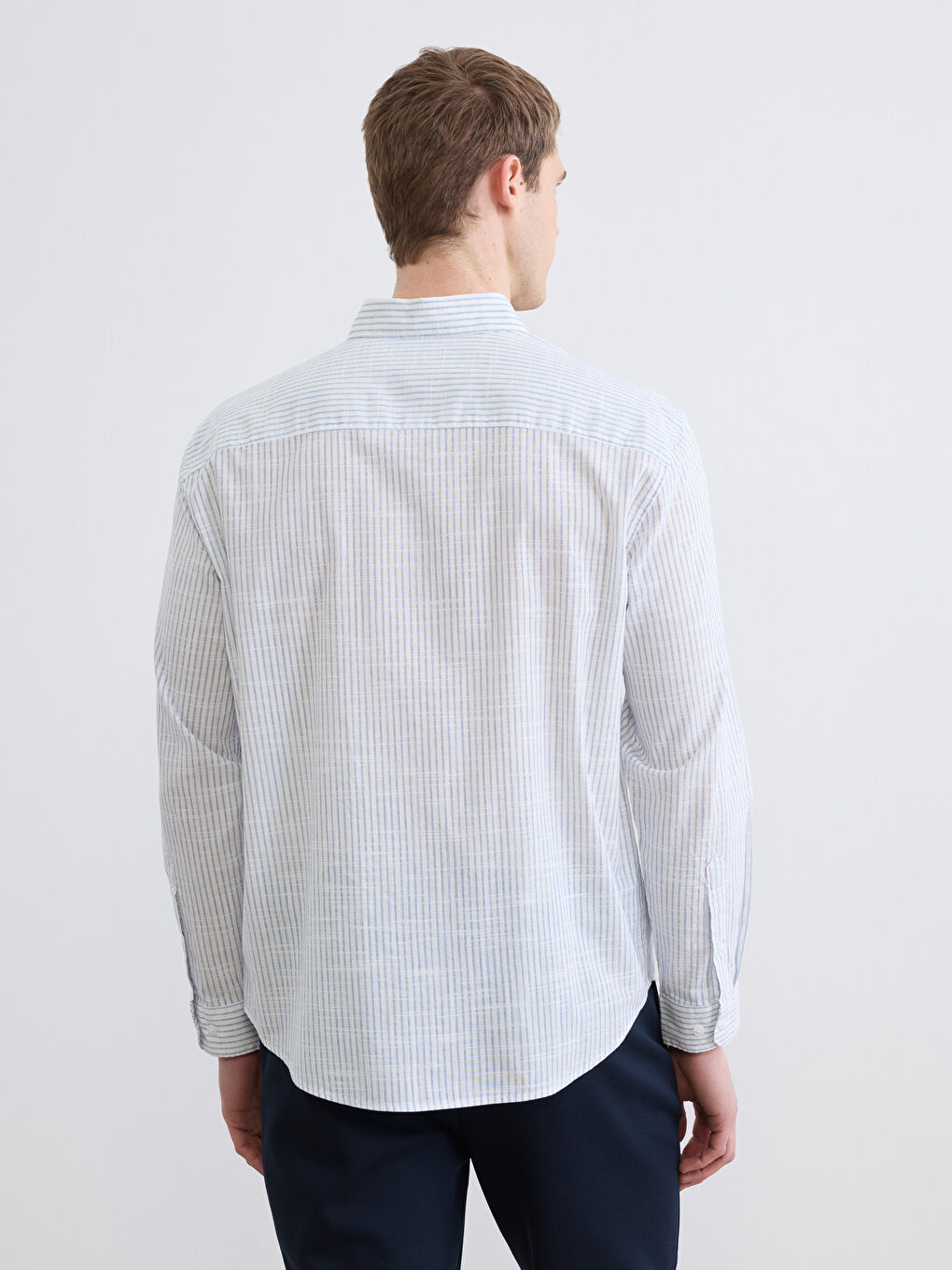 Regular Fit Linen Look Men's Shirt-3