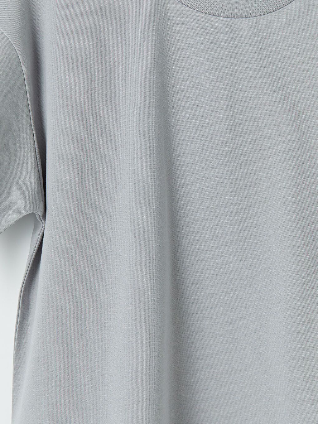 Gri Bisiklet Yaka Basic Erkek Çocuk Tişört-2