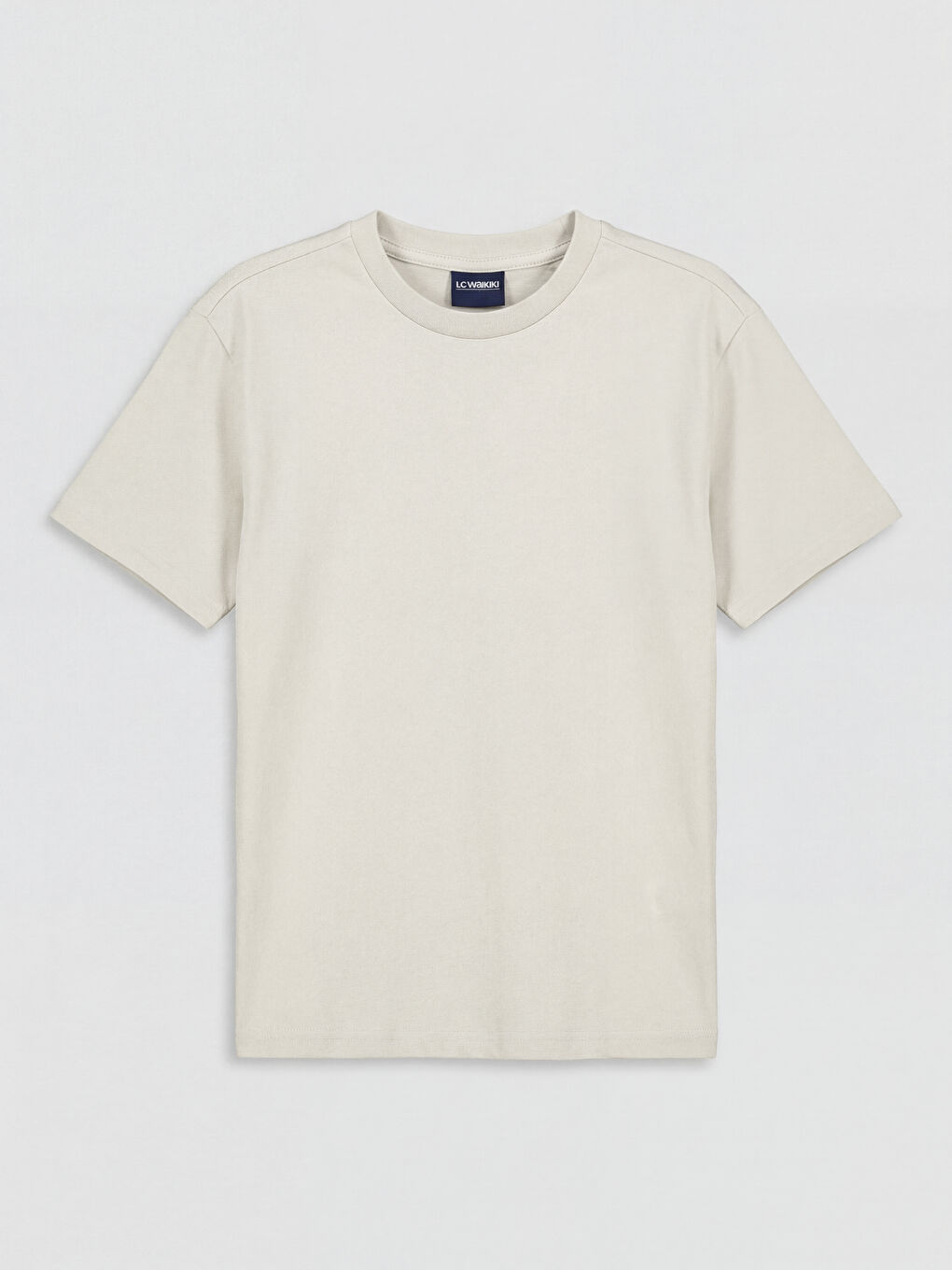 Bej Bisiklet Yaka Basic Erkek Çocuk Tişört