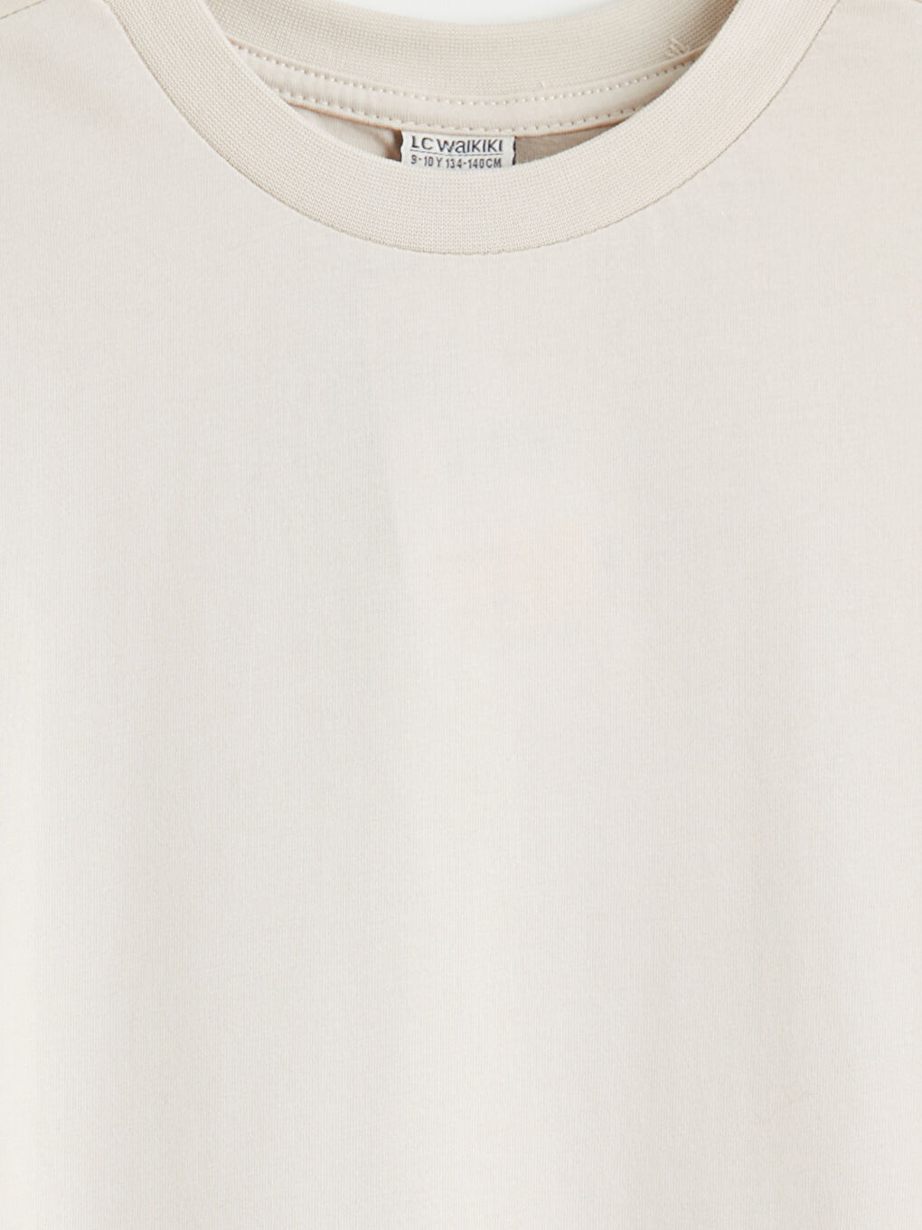 Bej Bisiklet Yaka Basic Erkek Çocuk Tişört-2