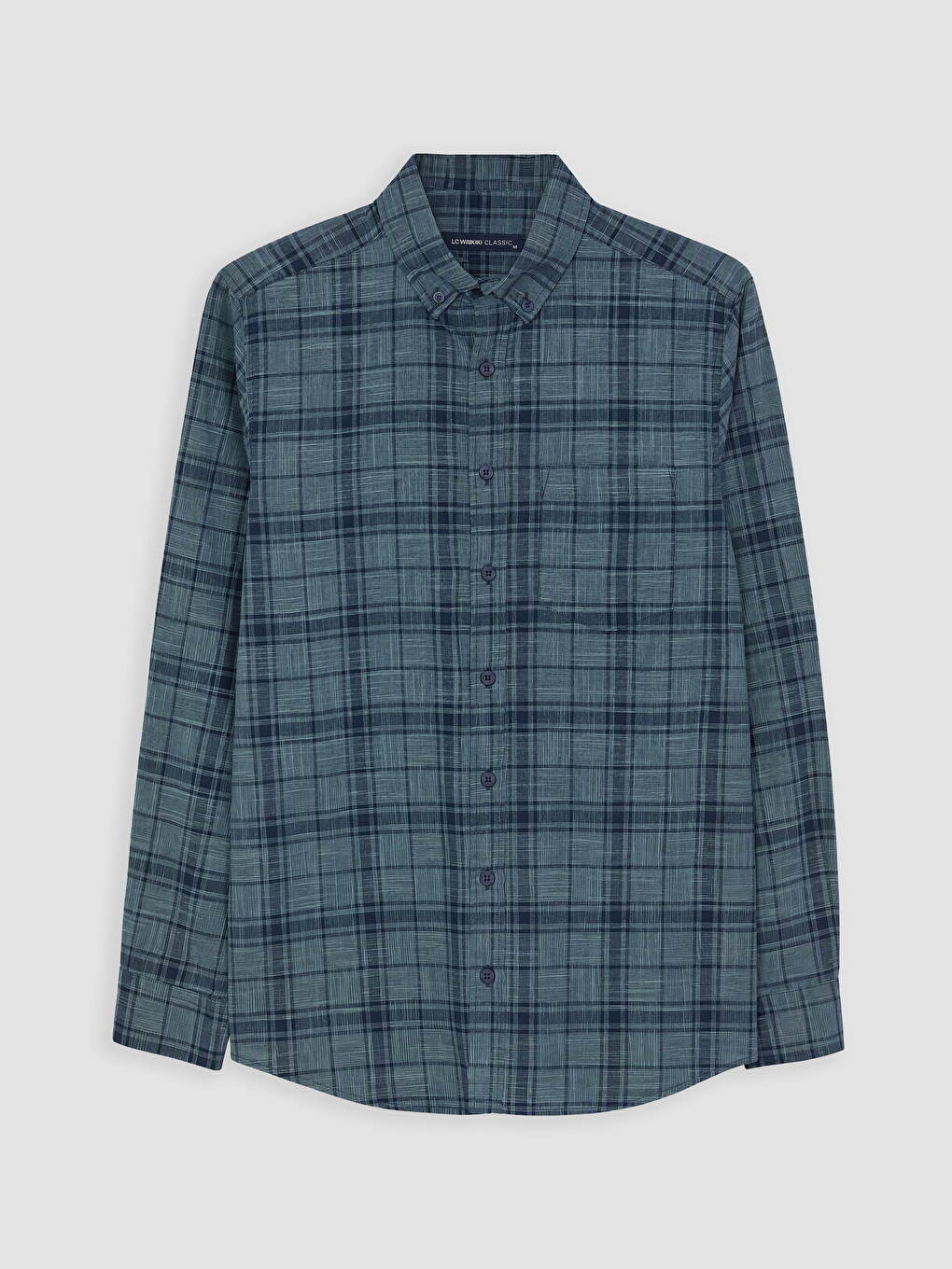 Yeşil Regular Fit Ekose Poplin Erkek Gömlek-3