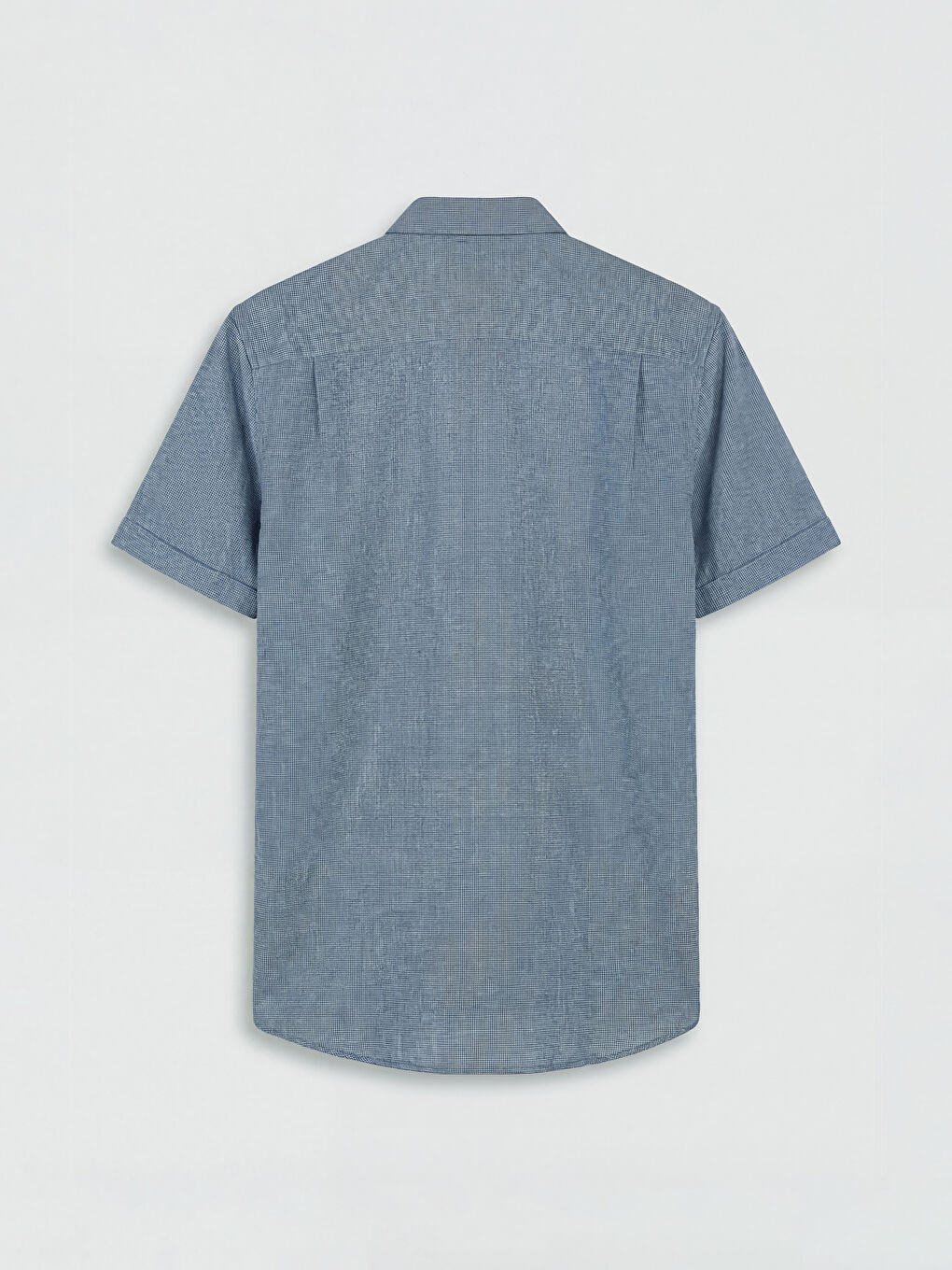 Lacivert Regular Fit Erkek Keten Görünümlü Gömlek-2