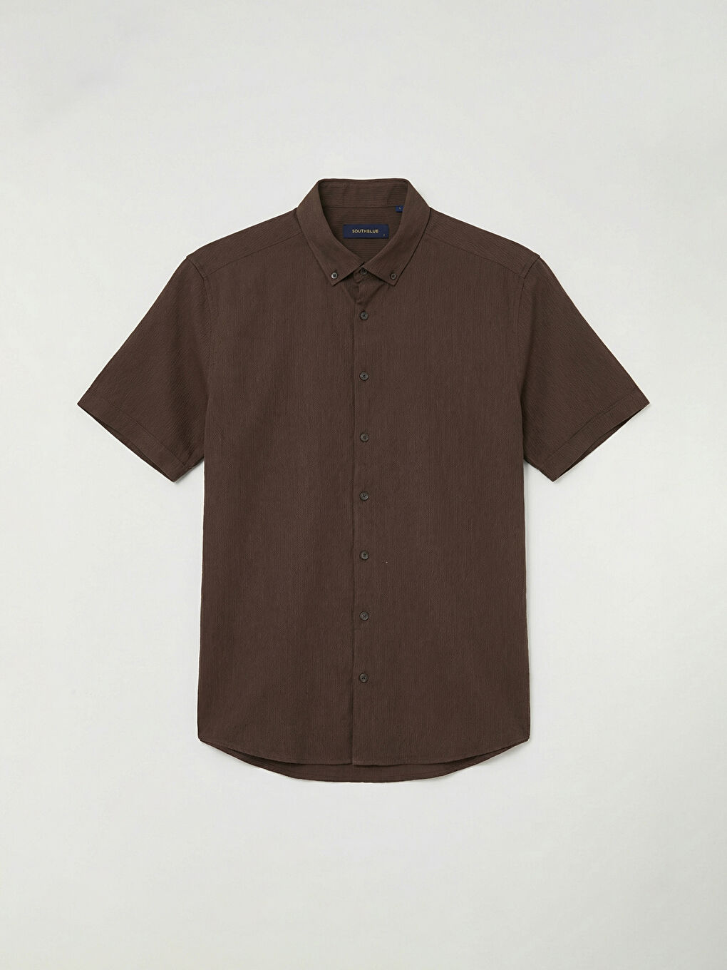 Kahverengi Regular Fit Krinkle Erkek Gömlek-4