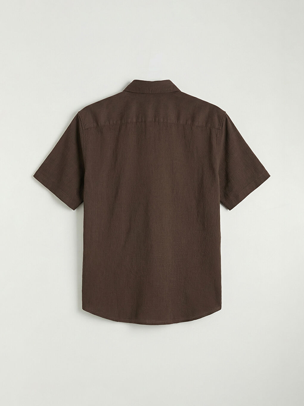 Kahverengi Regular Fit Krinkle Erkek Gömlek-5