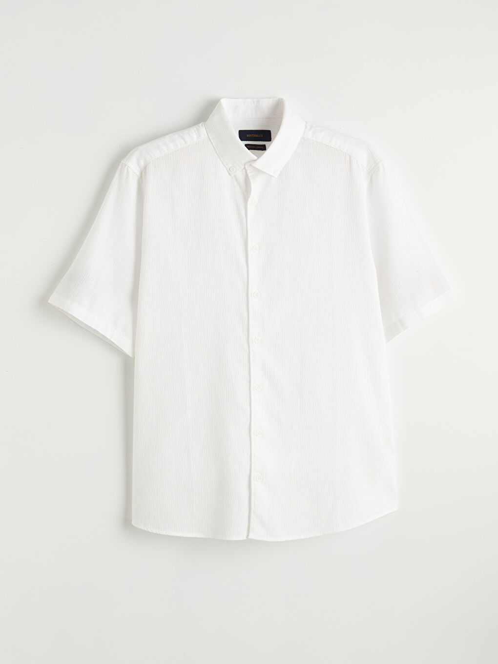 Ekru Regular Fit Krinkle Erkek Gömlek-4