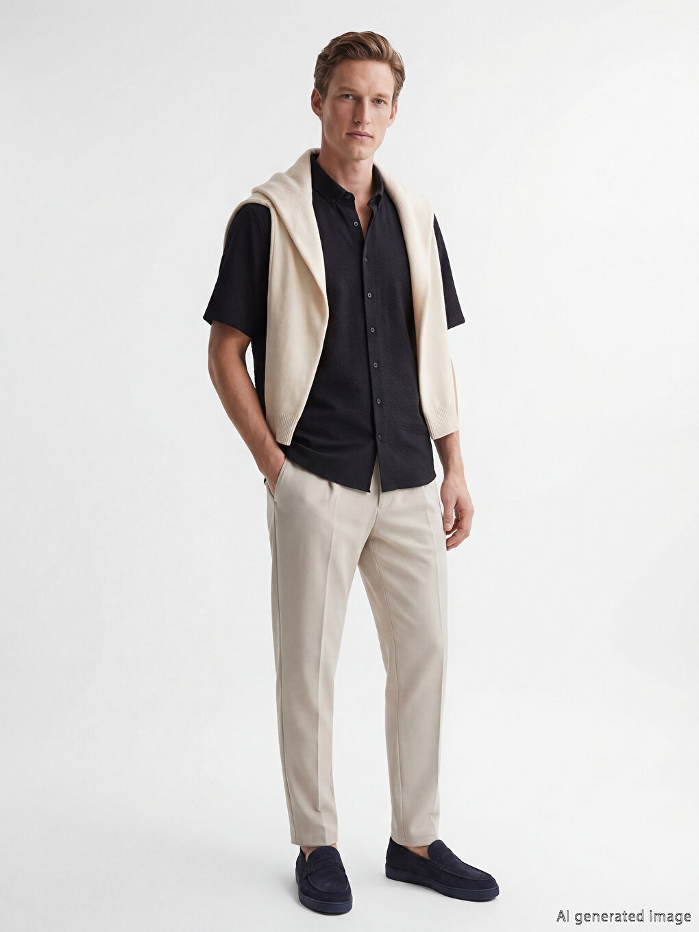 Siyah Regular Fit Erkek Gömlek-1