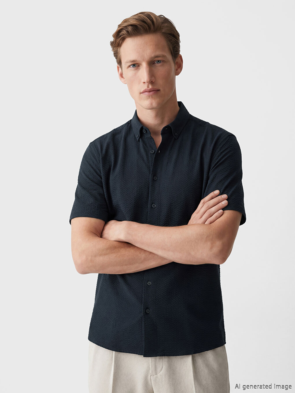 Lacivert Regular Fit Erkek Gömlek