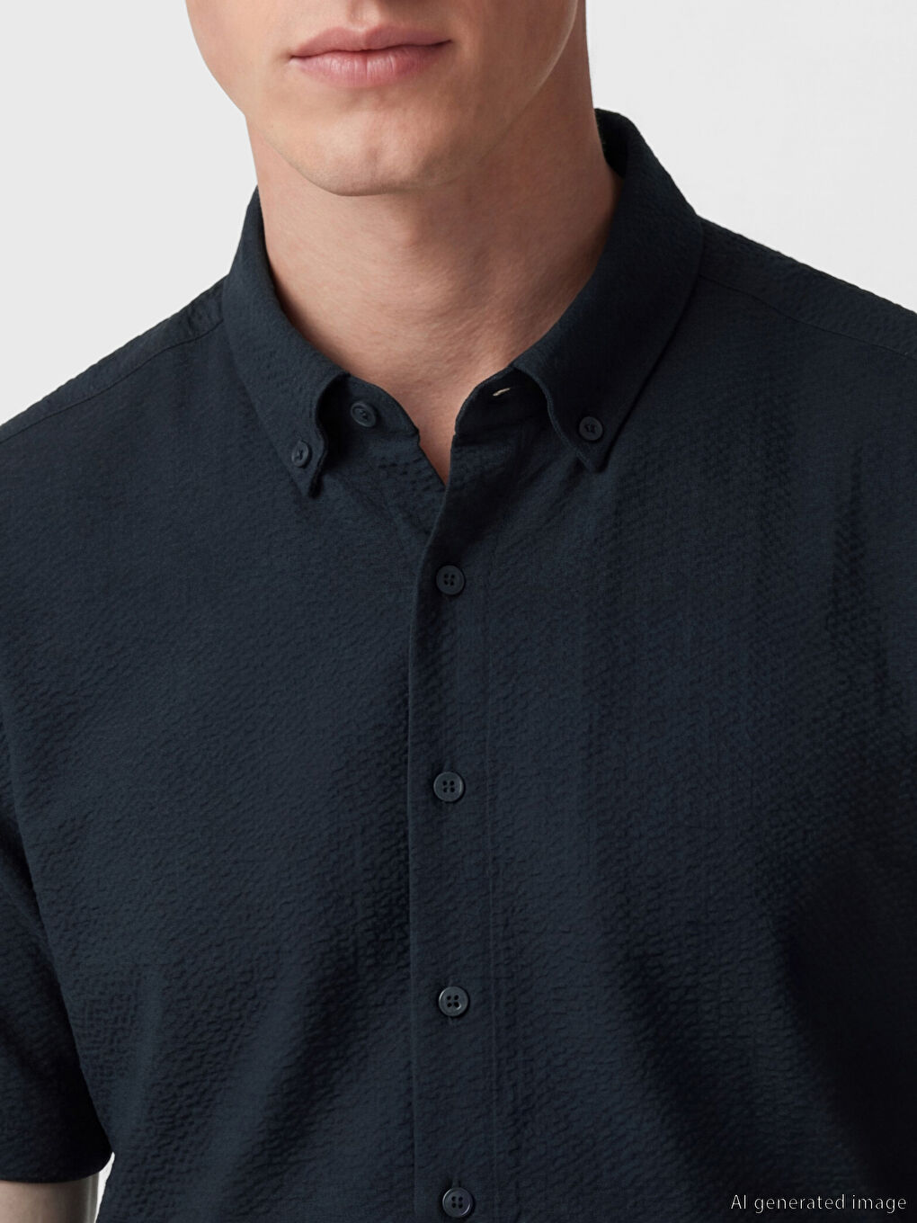 Lacivert Regular Fit Erkek Gömlek-3