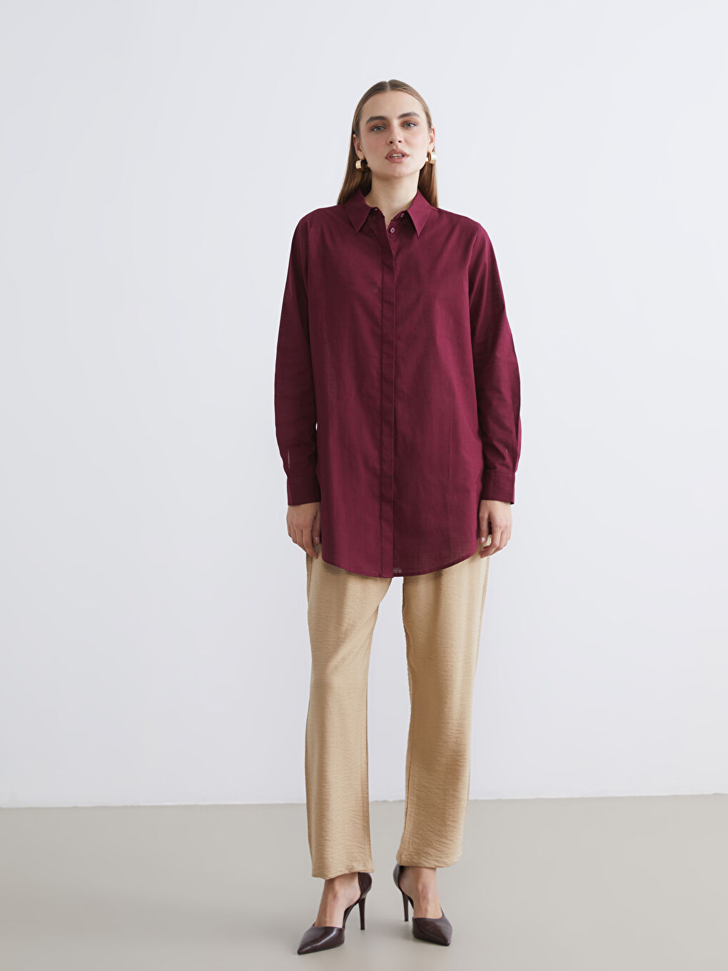 ქალთა რეგულარული მორგების პერანგი-ტუნიკა-2