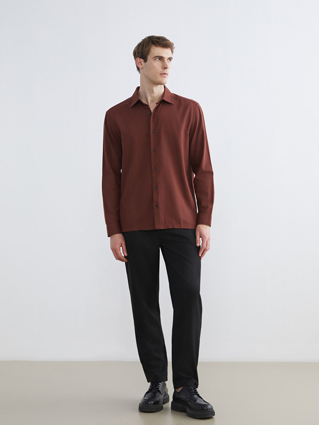 Regular Fit Dobby Shirt-1