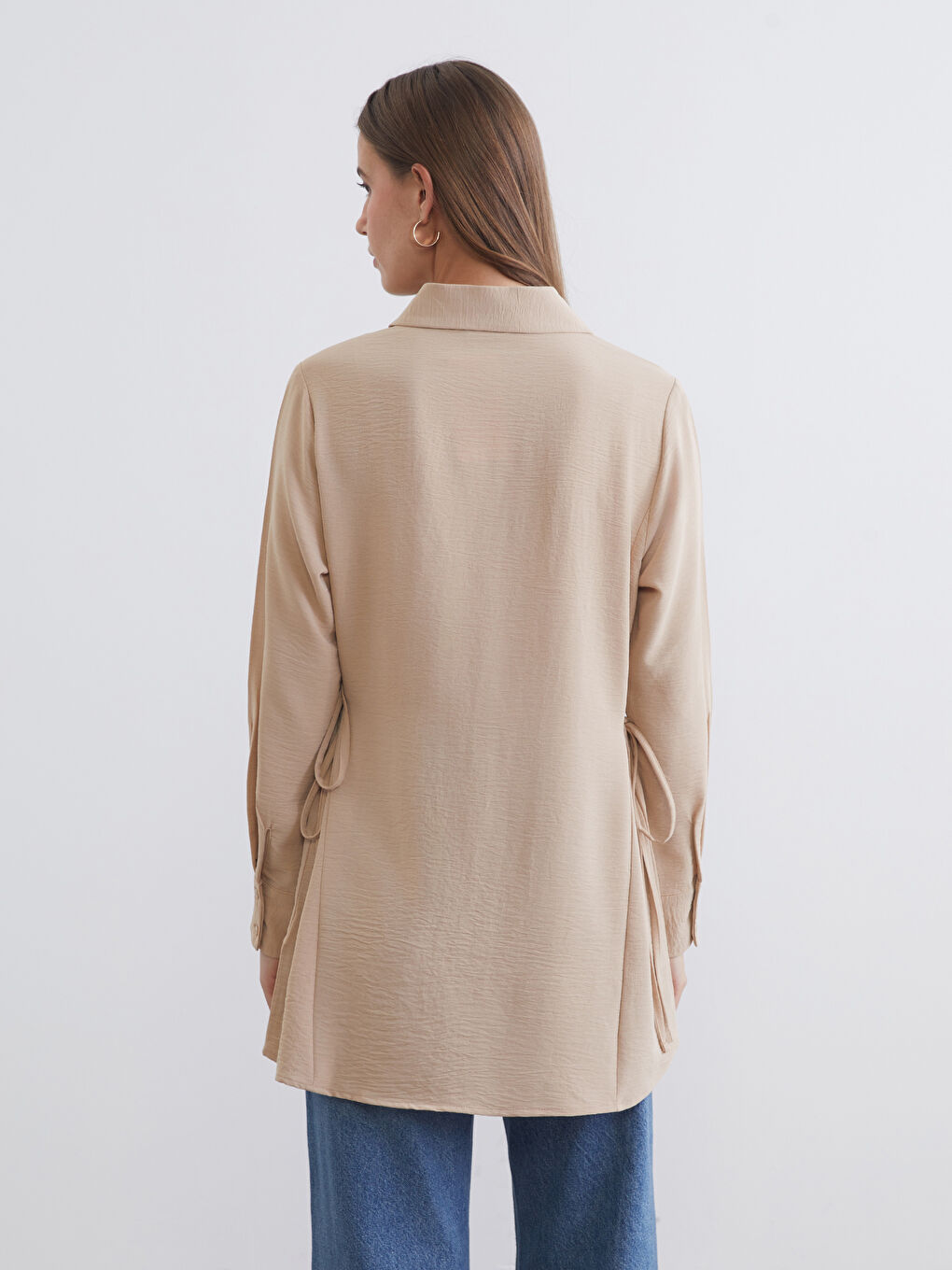 تونيك قميص بيج امرأة-3
