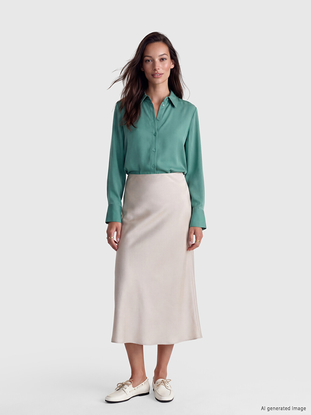 Oversize Satin Women's Shirt-1