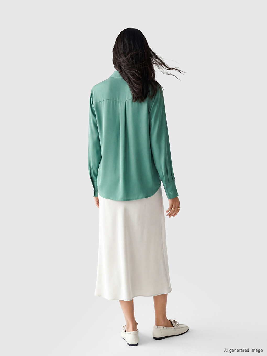 Oversize Satin Women's Shirt-2