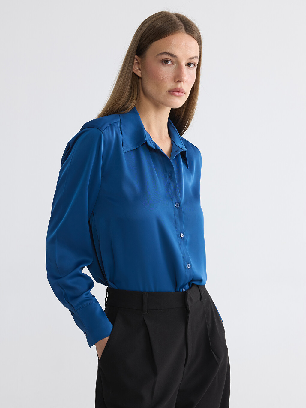Oversize Satin Women's Shirt