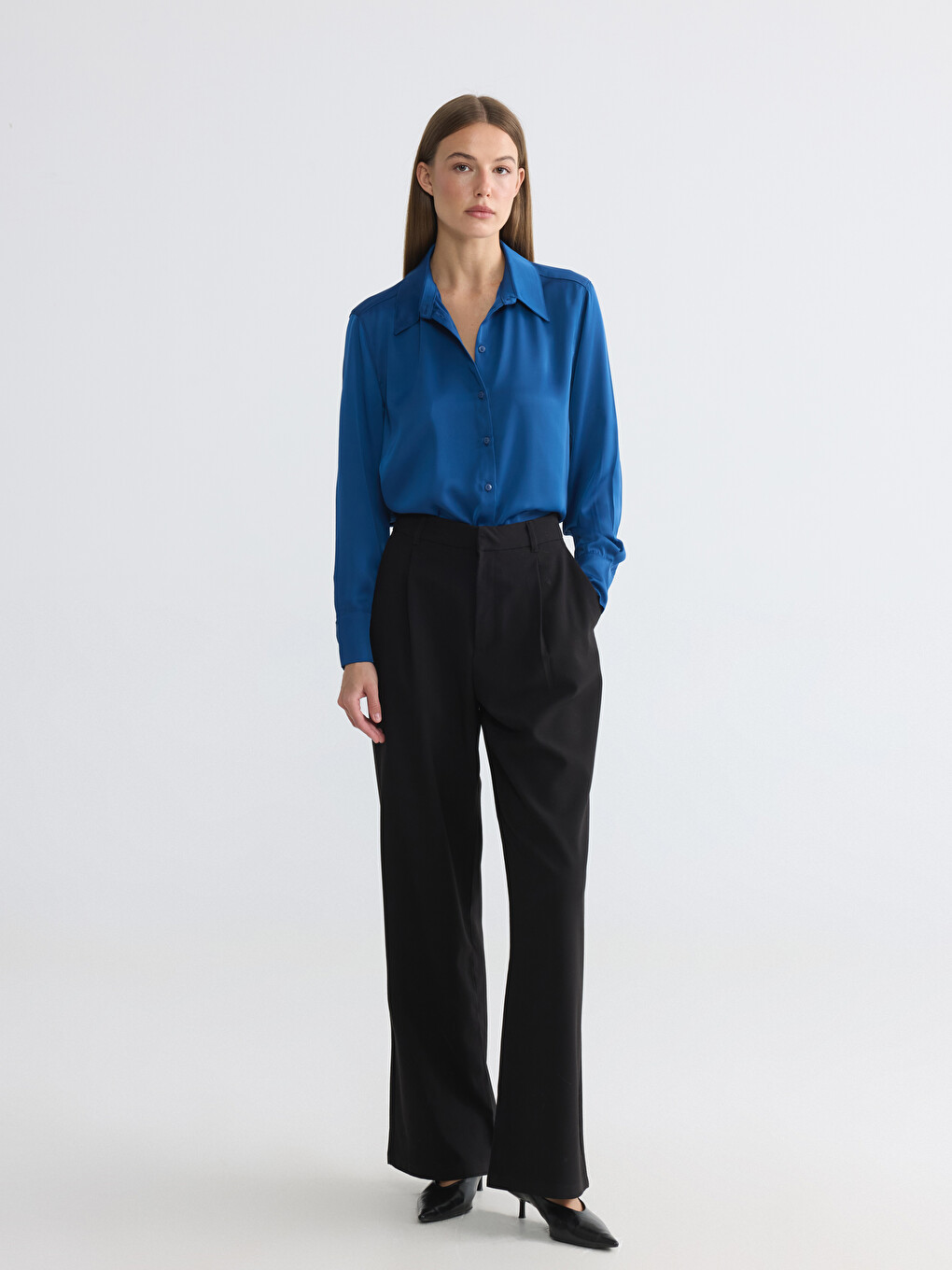 Oversize Satin Women's Shirt-1