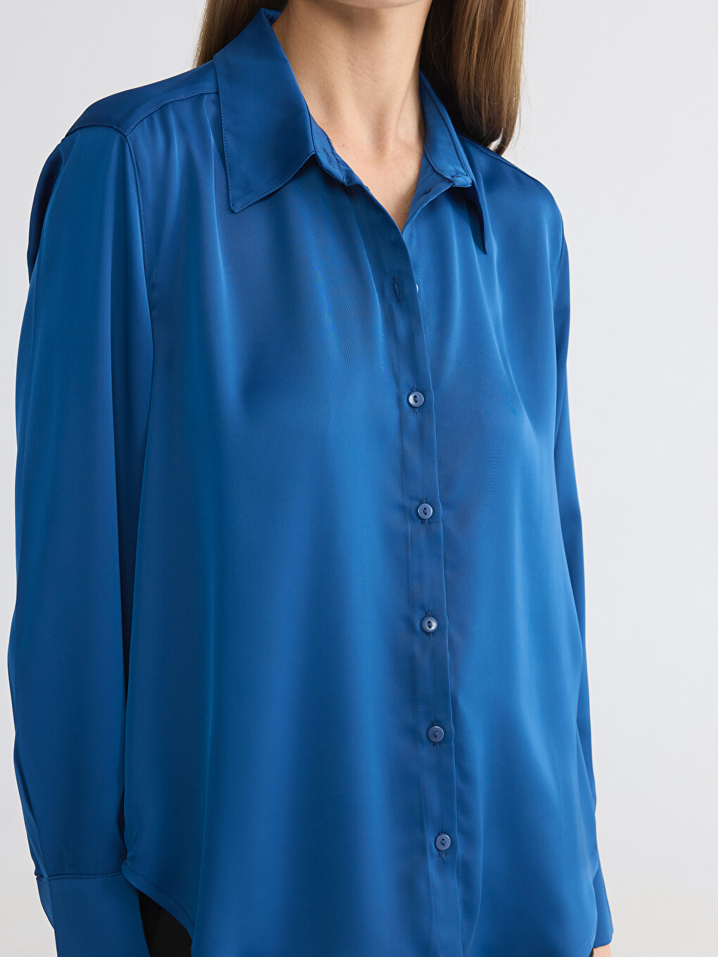 Oversize Satin Women's Shirt-2