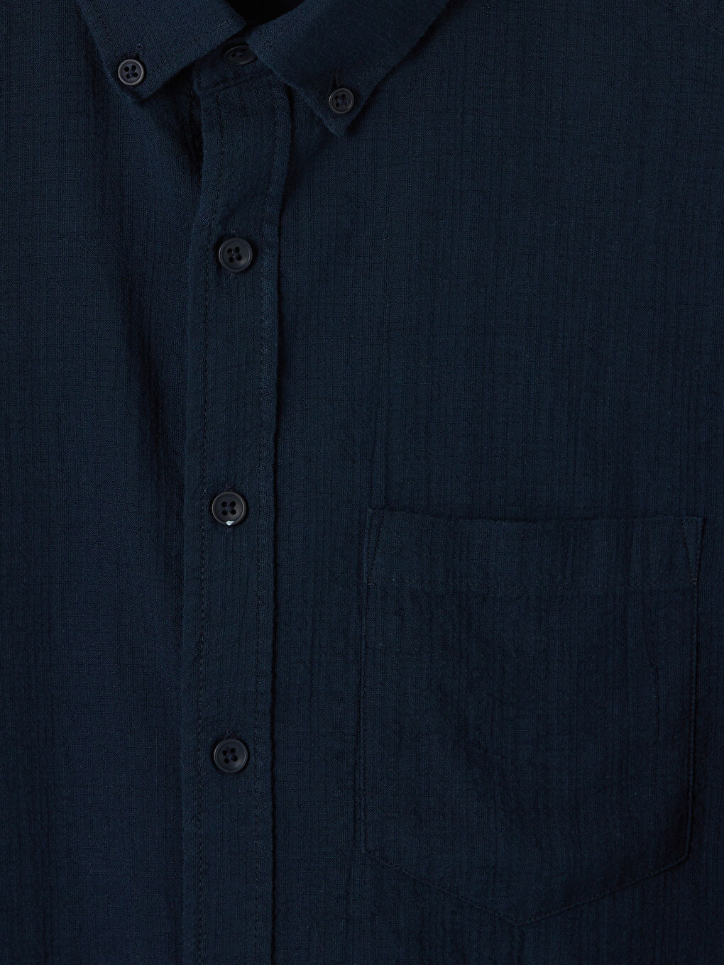 Lacivert Regular Fit Armürlü Erkek Gömlek-2
