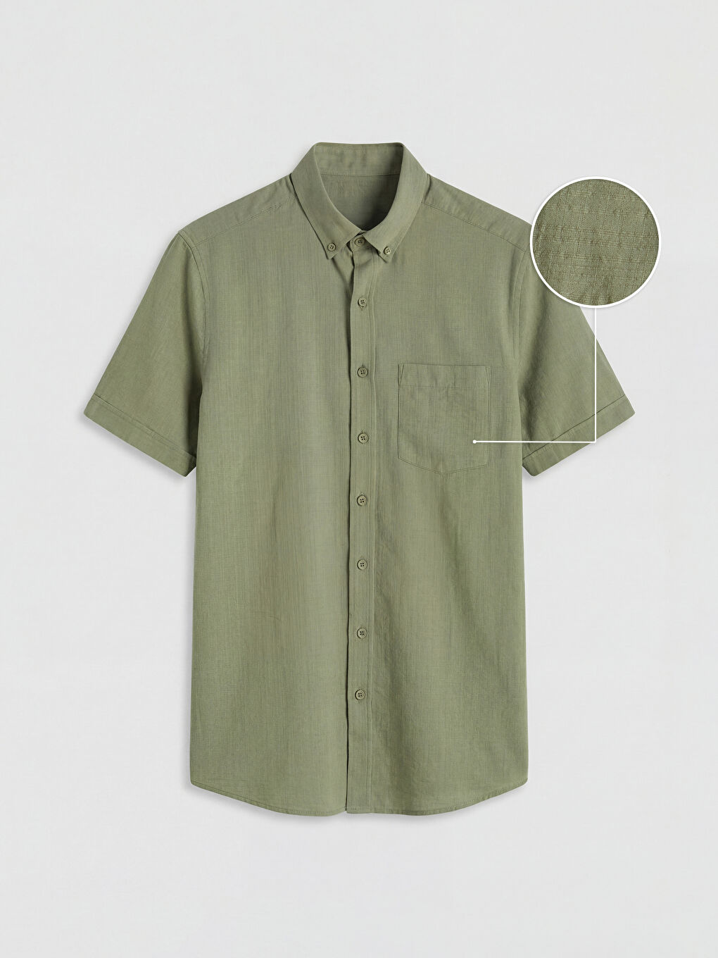 Yeşil Regular Fit Armürlü Erkek Gömlek