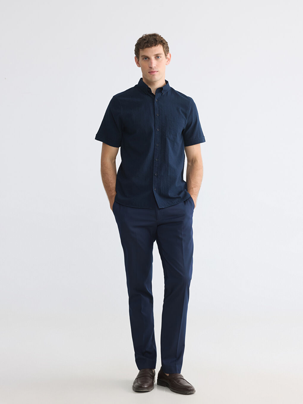 Regular Fit Dobby Men's Shirt-1