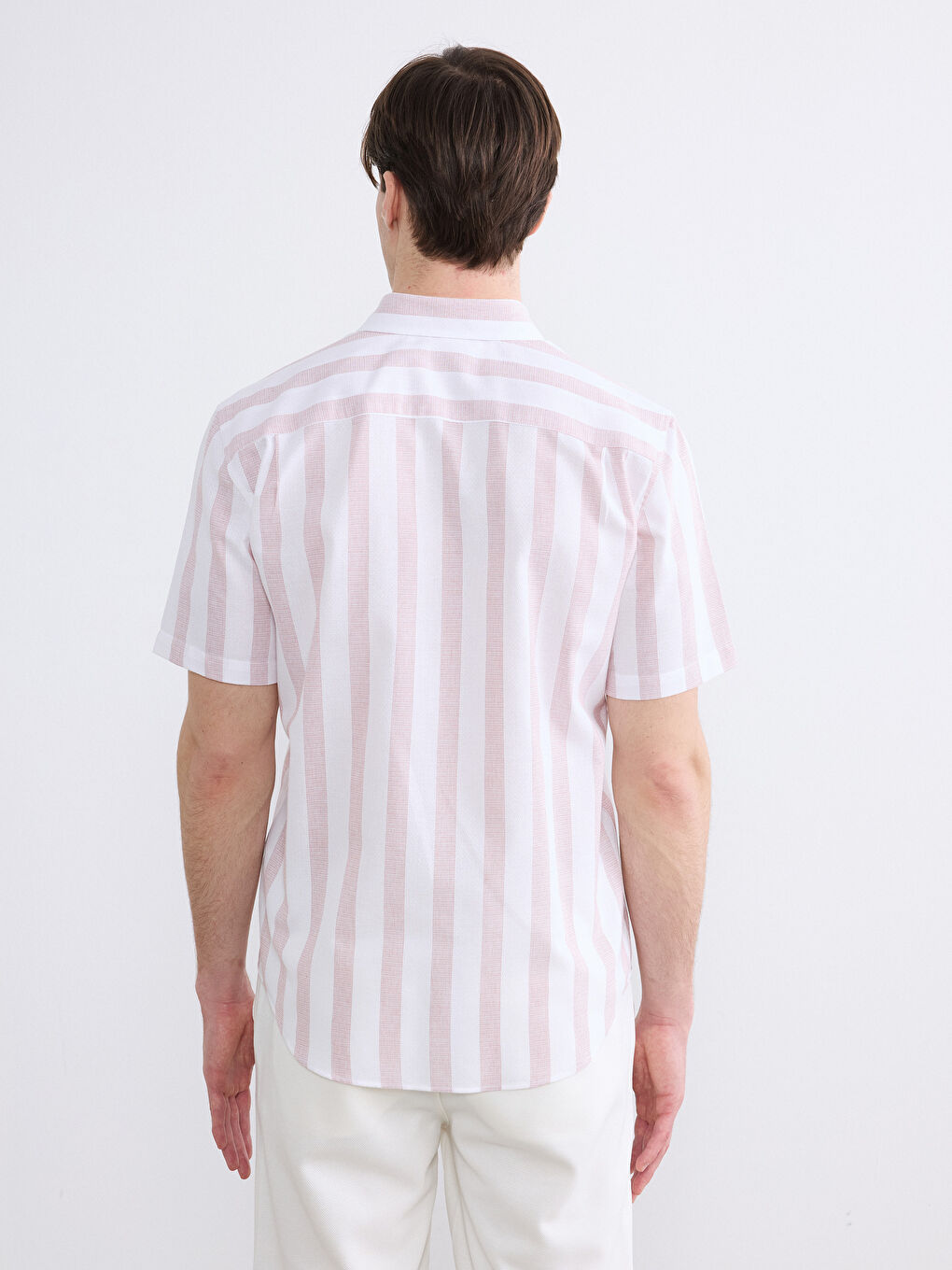 Πουκάμισο Regular Fit με Ρίγες και Υφή Dobby-3