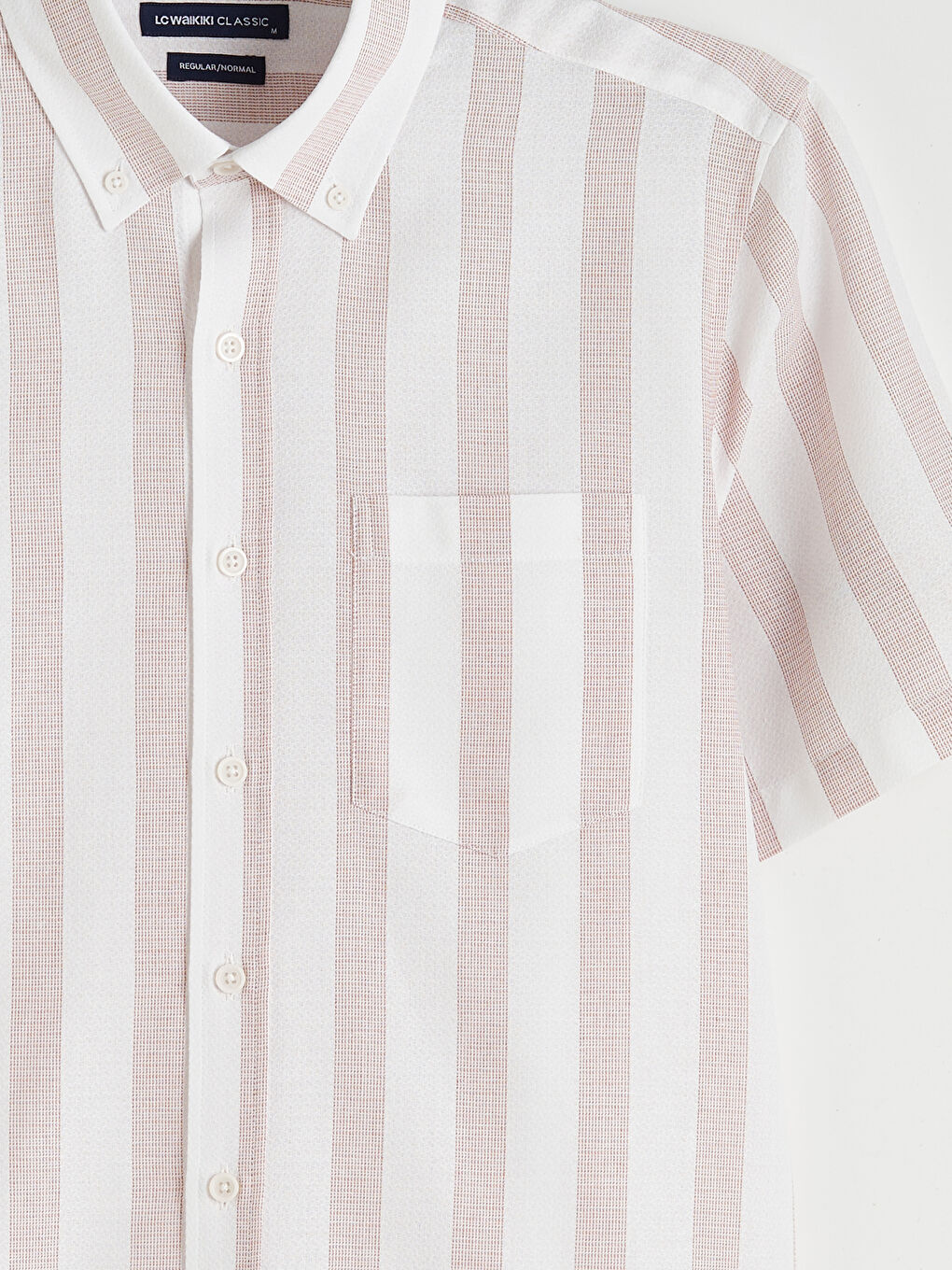 Mercan Regular Fit Çizgili Armürlü Erkek Gömlek-1