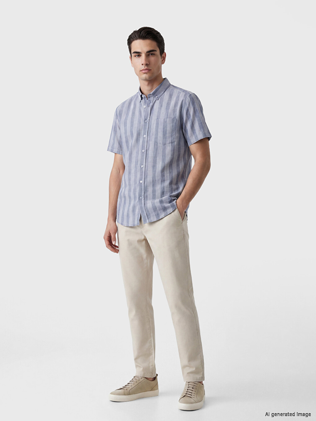 Regular Fit Striped Dobby Men's Shirt-1