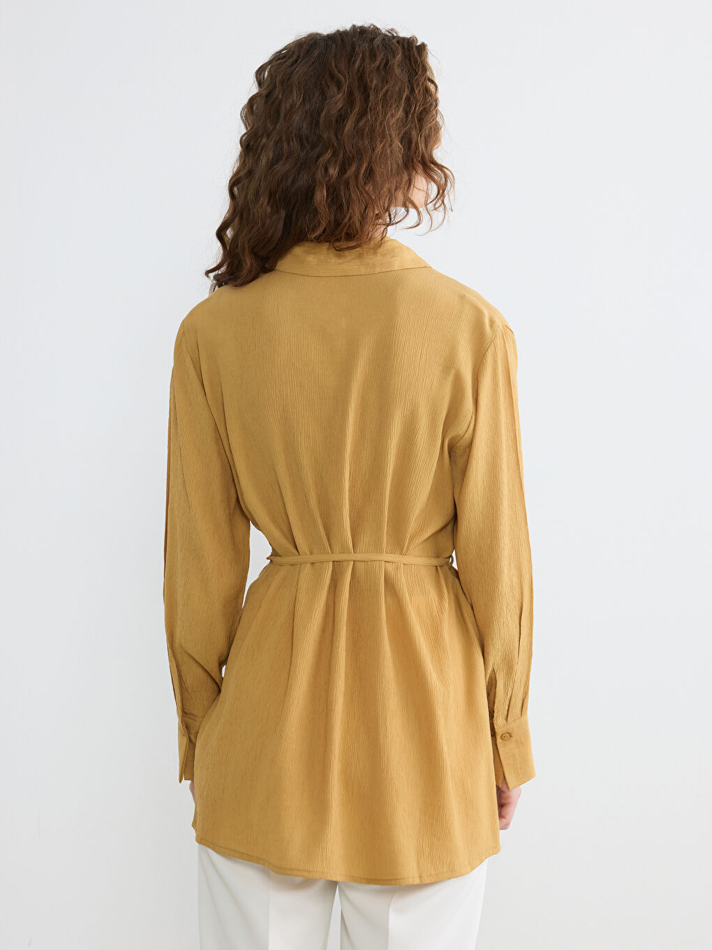 ქალის სარტყელი ტექსტურირებული ქალის პერანგი ტუნიკა-3