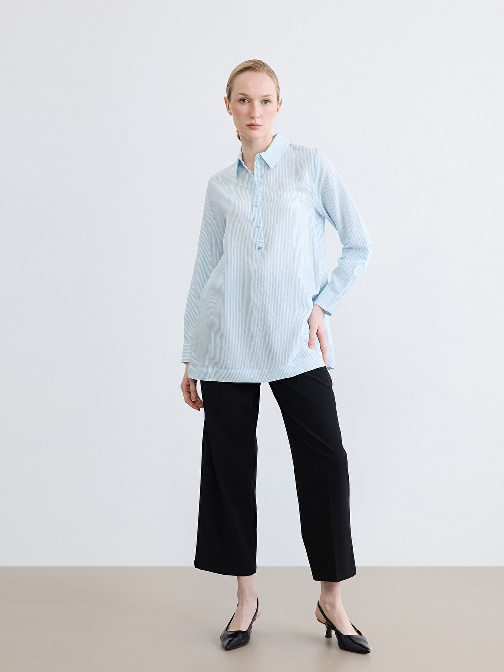 Woman BLUE Shirt Tunic-1