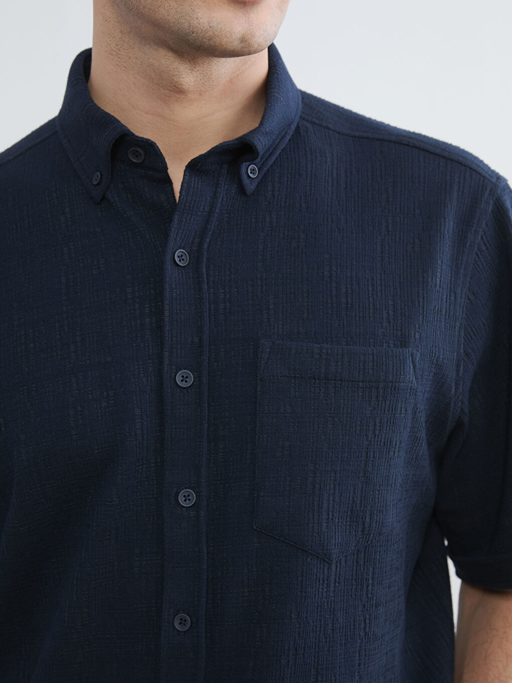 Lacivert Regular Fit Erkek Gömlek-2