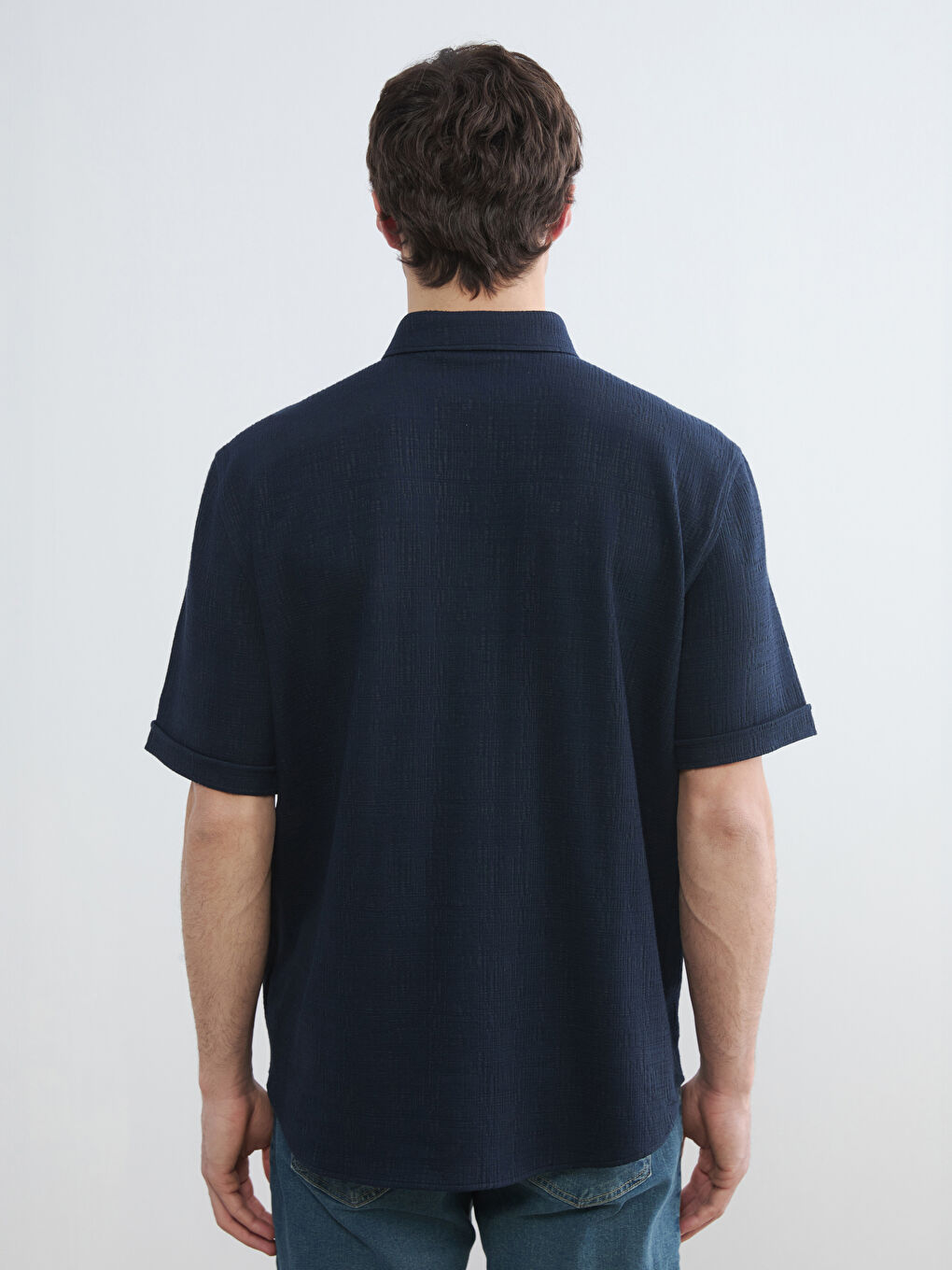 Lacivert Regular Fit Erkek Gömlek-3
