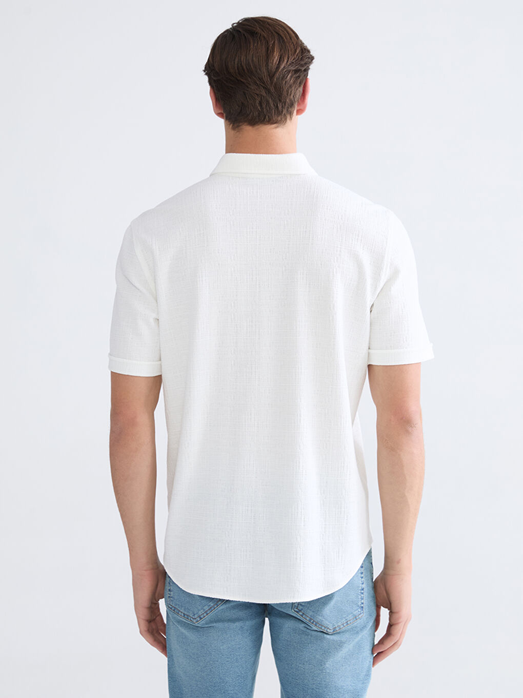 Beyaz Regular Fit Erkek Gömlek-3