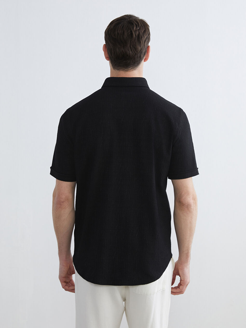 Siyah Regular Fit Erkek Gömlek-3