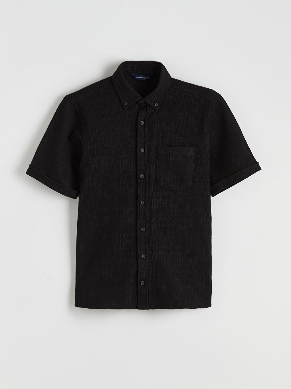 Siyah Regular Fit Erkek Gömlek-4