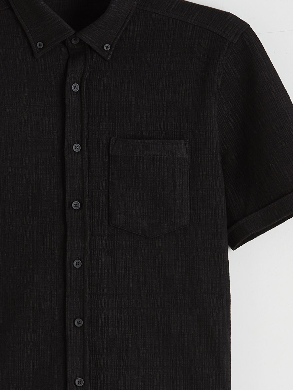 Siyah Regular Fit Erkek Gömlek-5